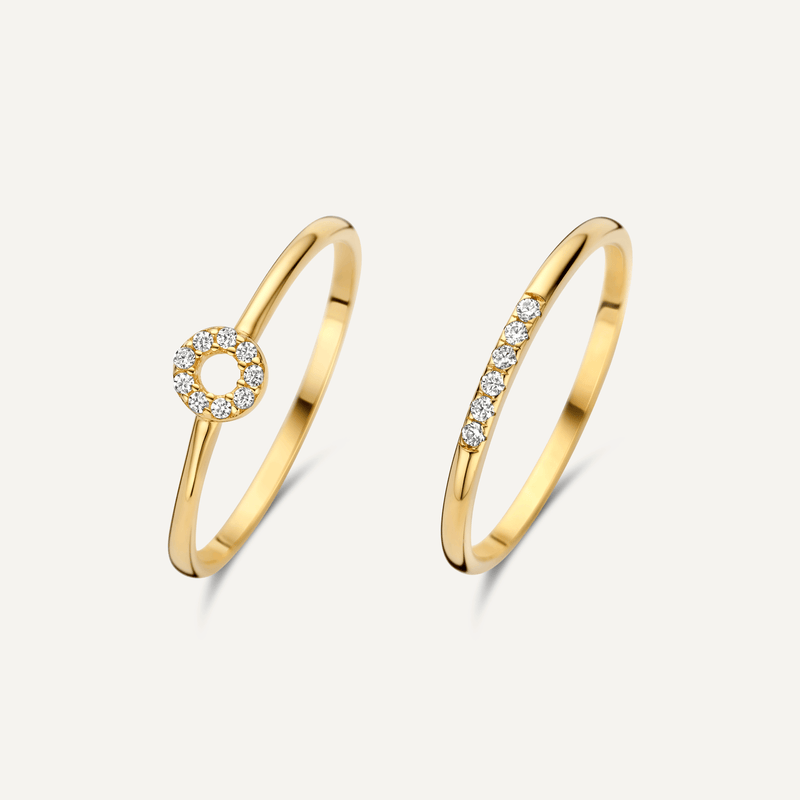 Halo Line Zirconia Rings Set