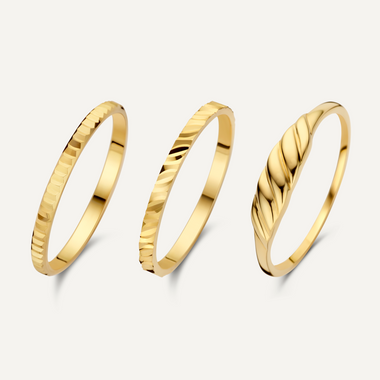 14 Karat Gold Silhouettes Rings Set - 1