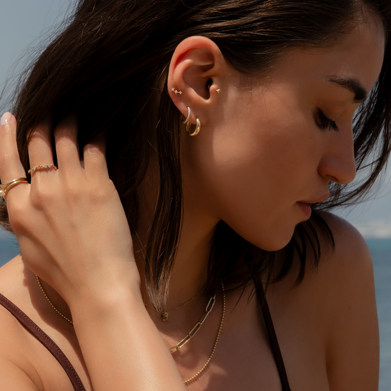 Zirkonia Gebogen Trinity Oorknopjes