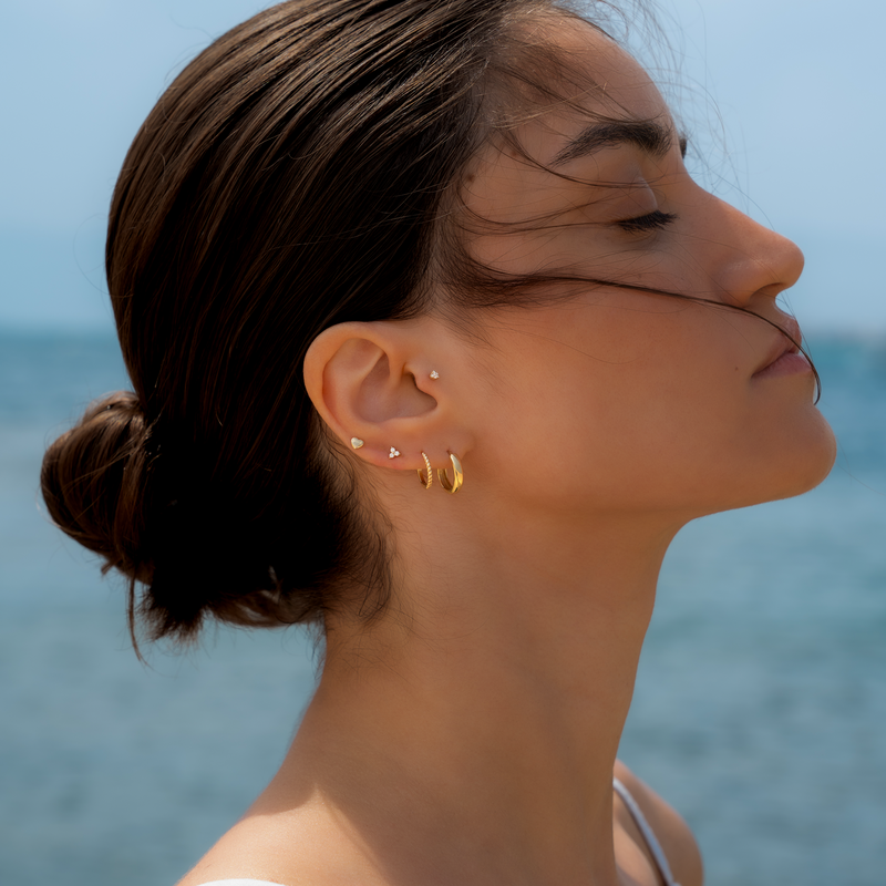 Twisted Huggie Hoops (12mm)