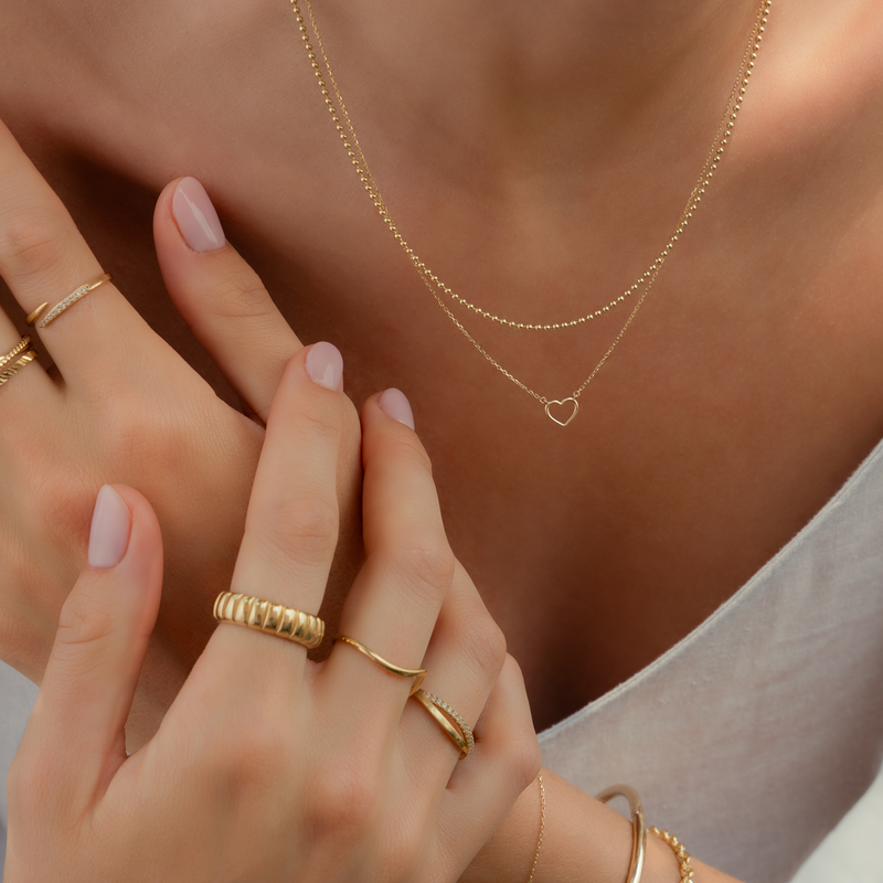 Open Hart Pendant Ketting