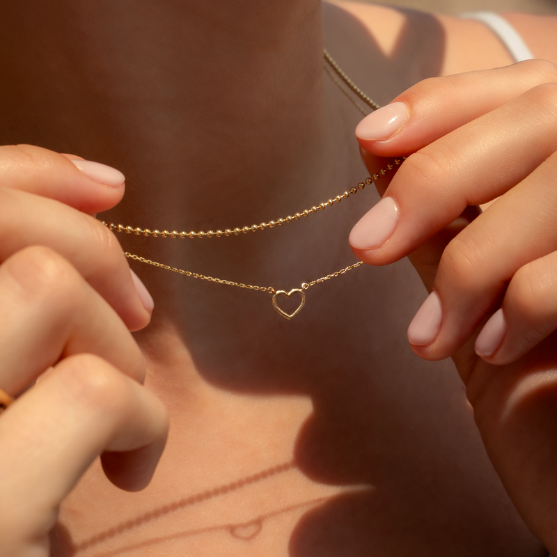 Open Hart Pendant Ketting