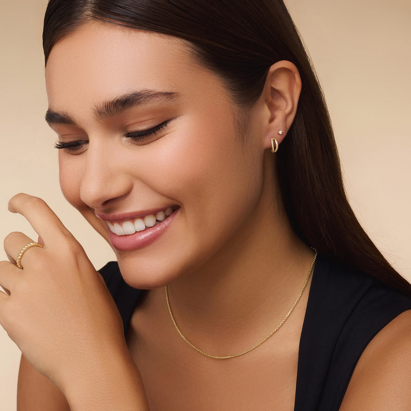 Mini Four Prong Round Cut Cubic Zirconia Studs