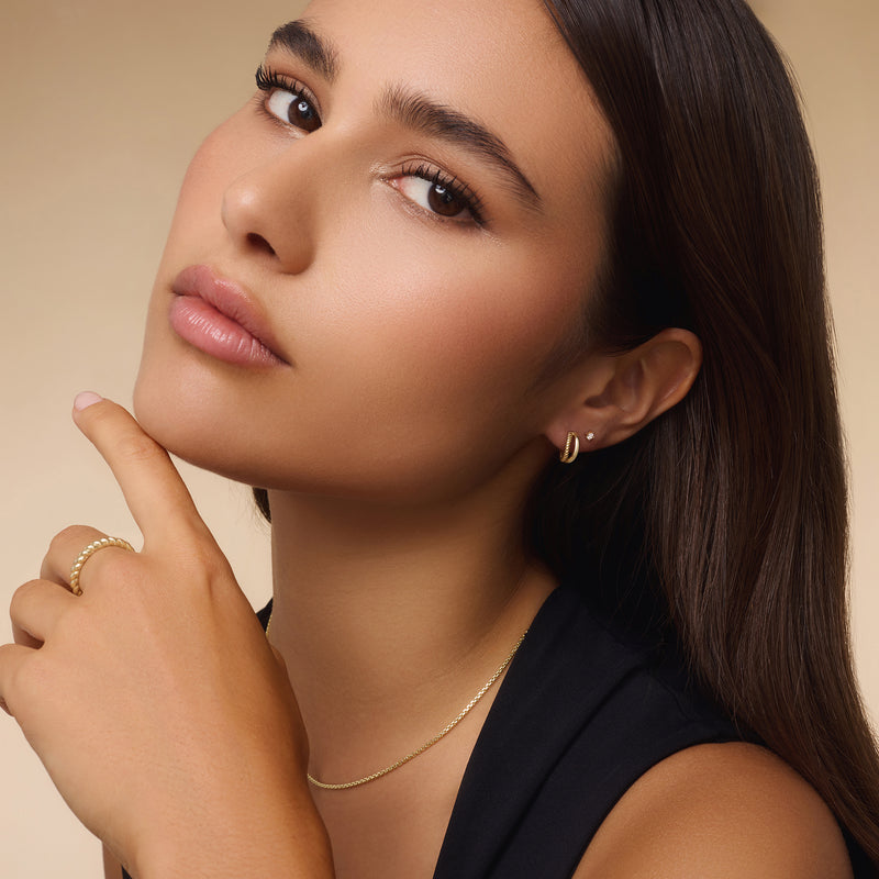 Mini Four Prong Round Cut Cubic Zirconia Studs