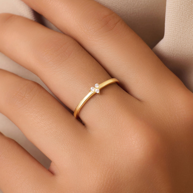 Cubic Zirconia Lotus Ring