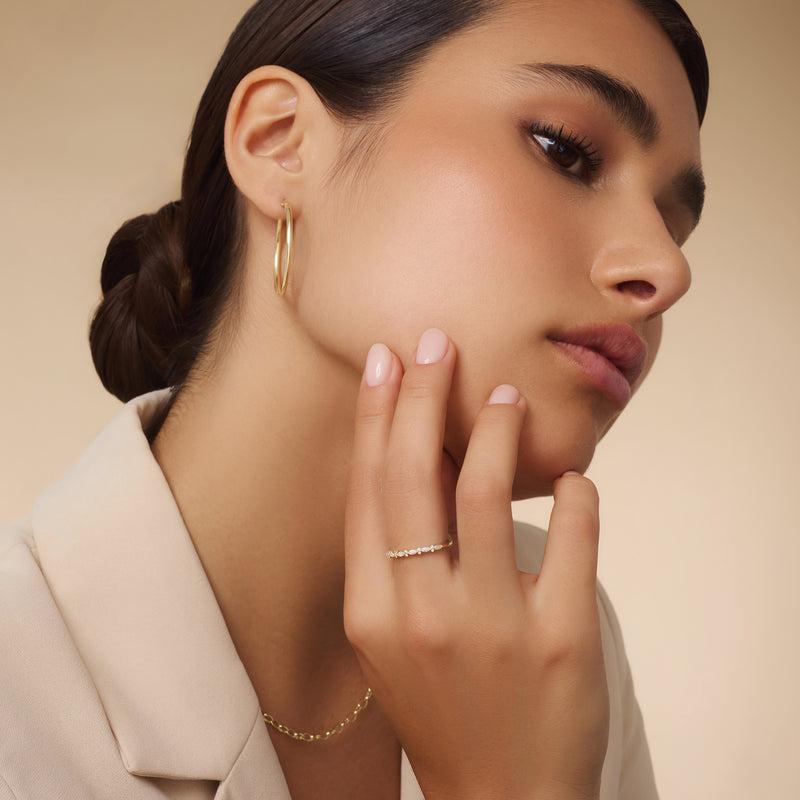 Marquise and Round Cut Cubic Zirconia Ring