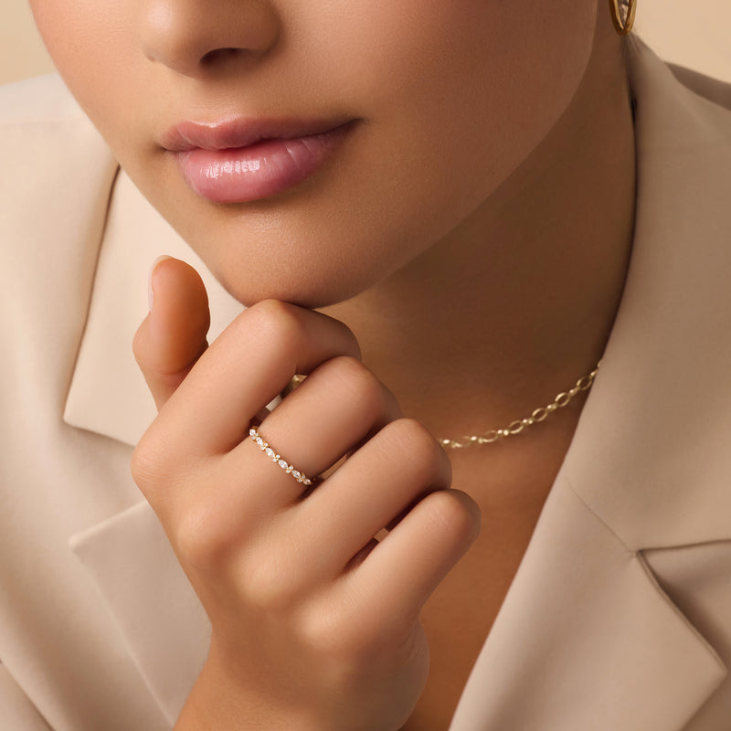 Marquise and Round Cut Cubic Zirconia Ring