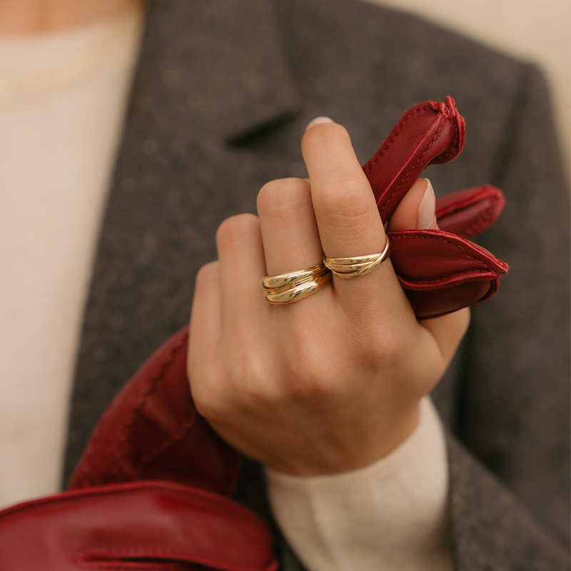 Double Curvy Dome Ring