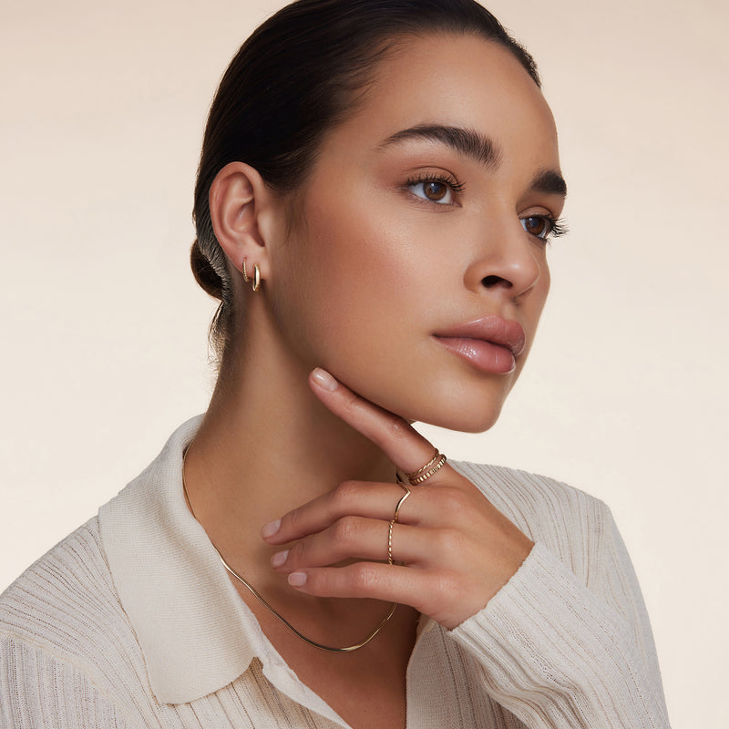 Twisted Huggie Hoops (12mm)