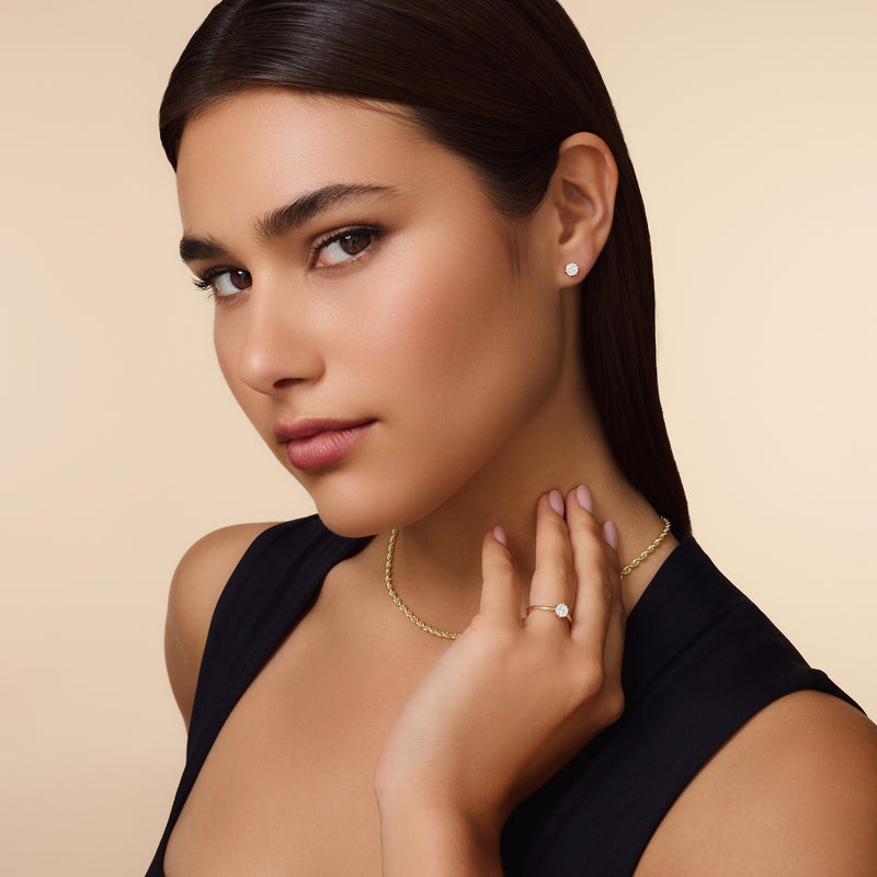 Six Prong Diamond Cluster Studs (0.20 ct)