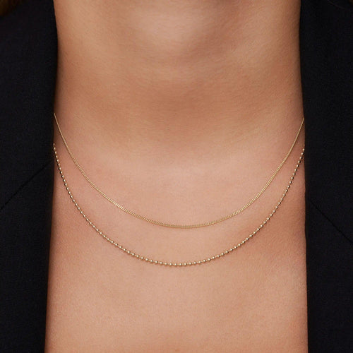 14 Karat Gold Baby Curb Chain Necklace