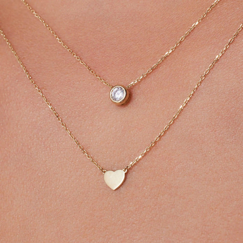 14 Karat Gold Heart Pendant Necklace