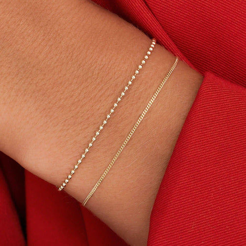 14 Karat Gold Baby Curb Chain Bracelet