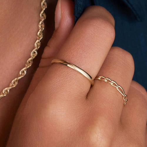 14 Karat Gold 2 mm Curve Band Ring