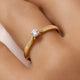 Four Prong Diamant Solitär Tapered Ring (0.10 ct)