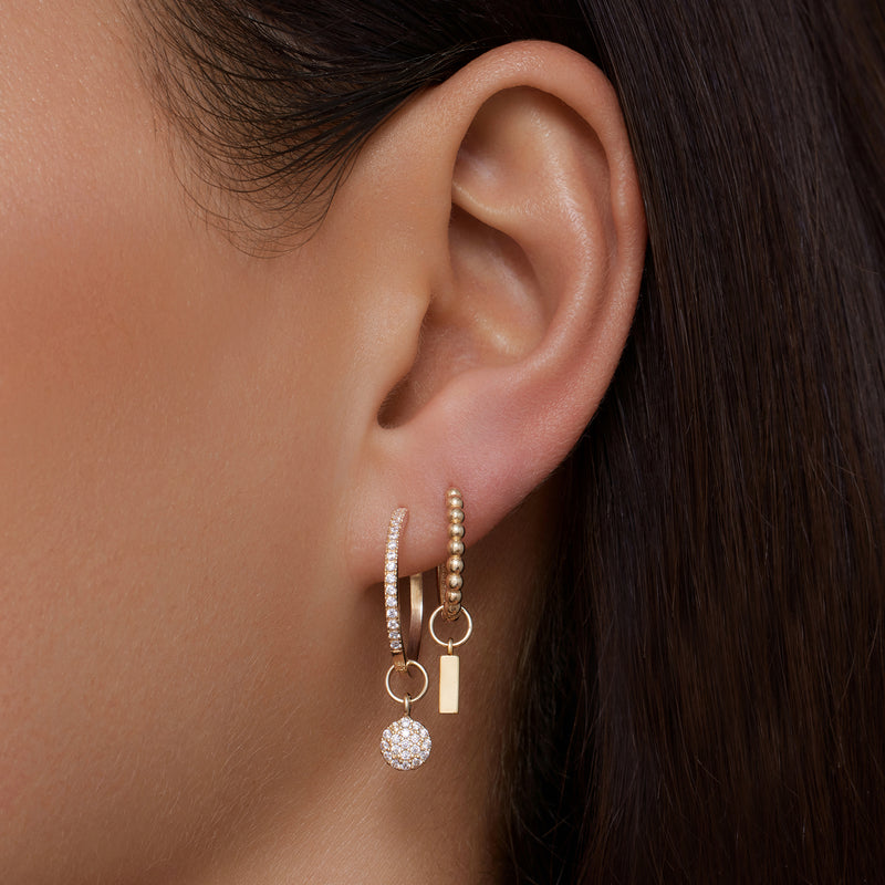 Pavé Zirkonia Runder Ohrring-Einhänger