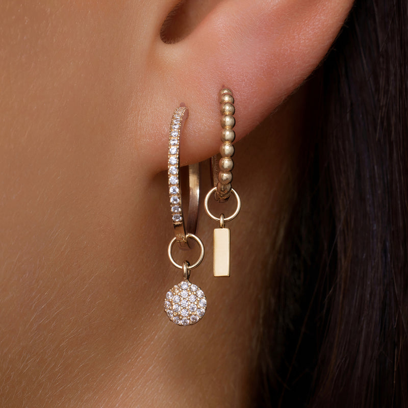 Pavé Zirkonia Runder Ohrring-Einhänger