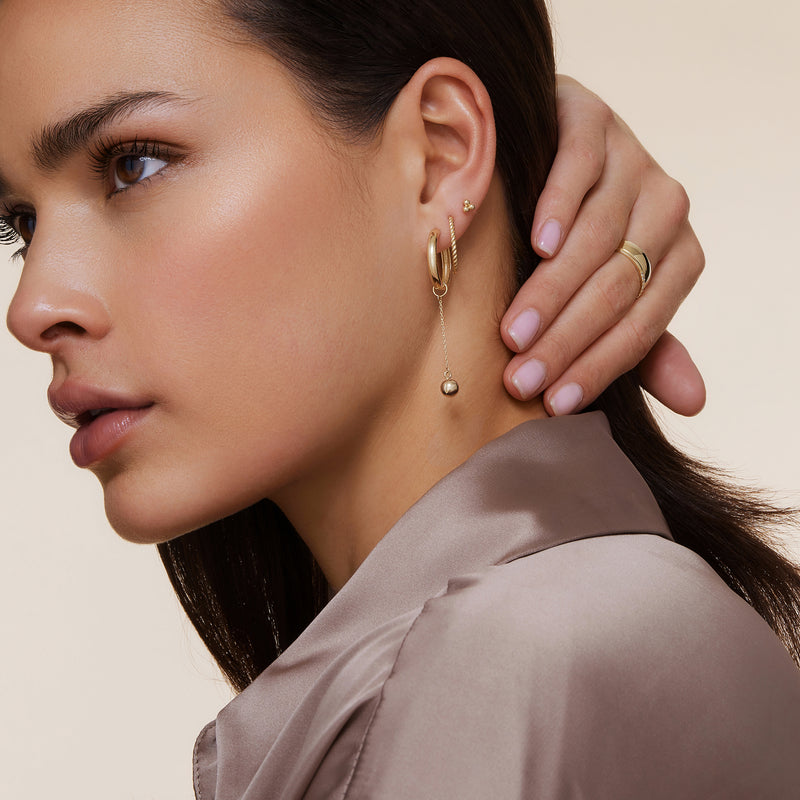 Sphere Drop Hoop Charm