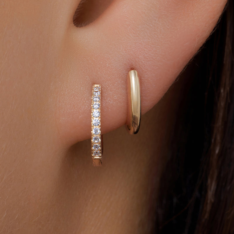 Pavé Zirkonia Ovale Hoops Layering Set