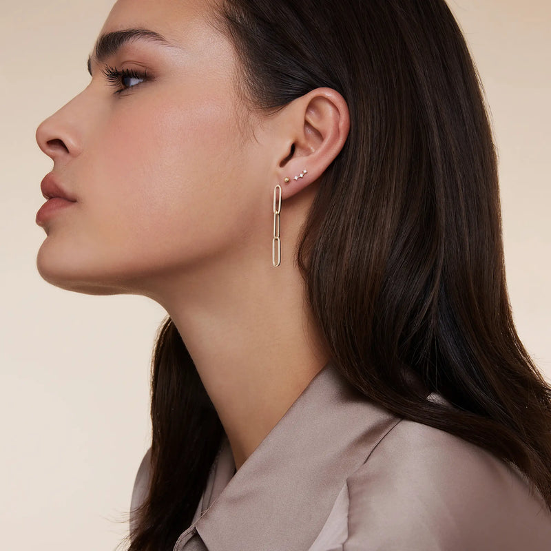 Zirkonia Gebogen Trinity Oorknopjes