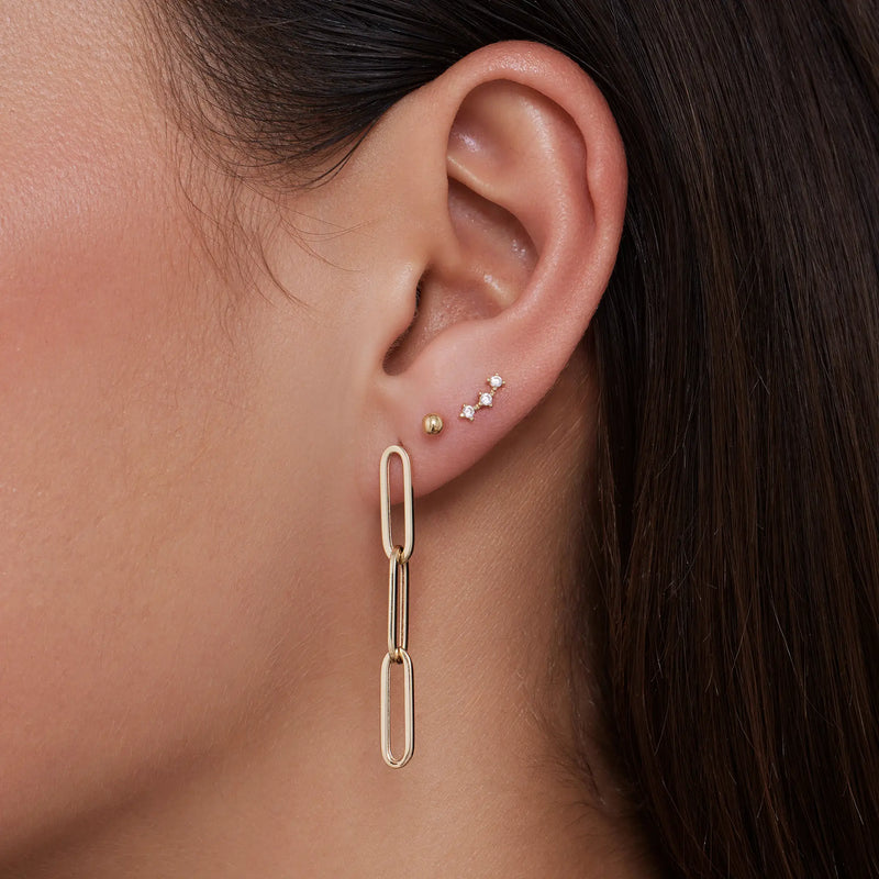 Zirkonia Gebogen Trinity Oorknopjes