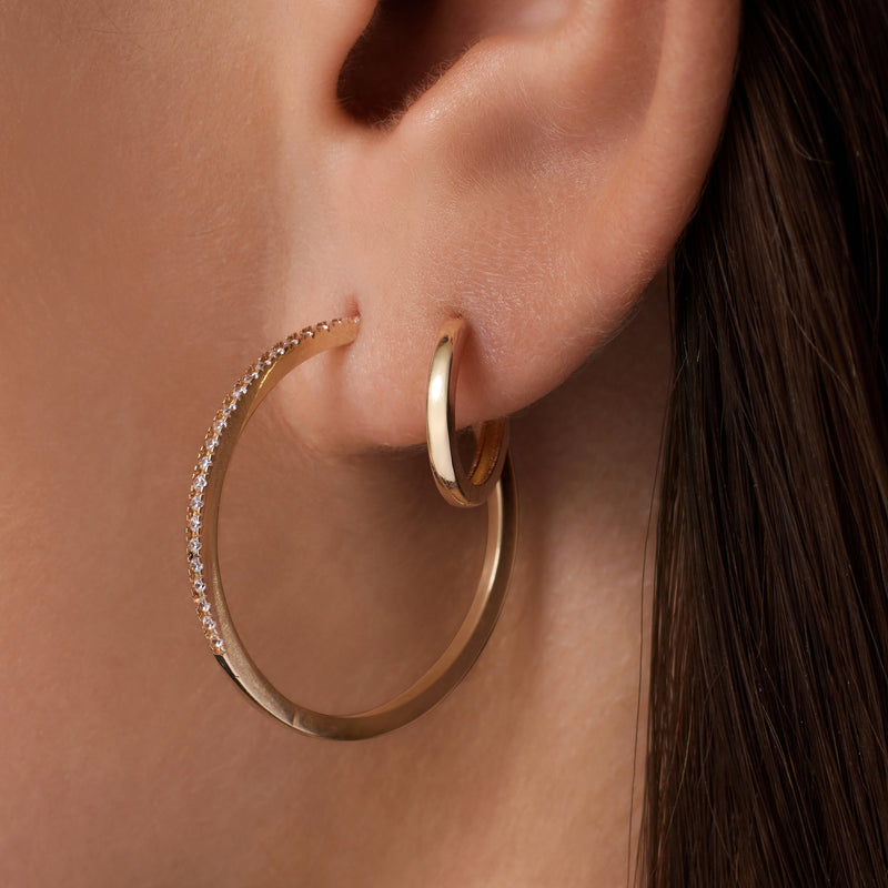 Essential Pavé Zirconia Hoops Layering set