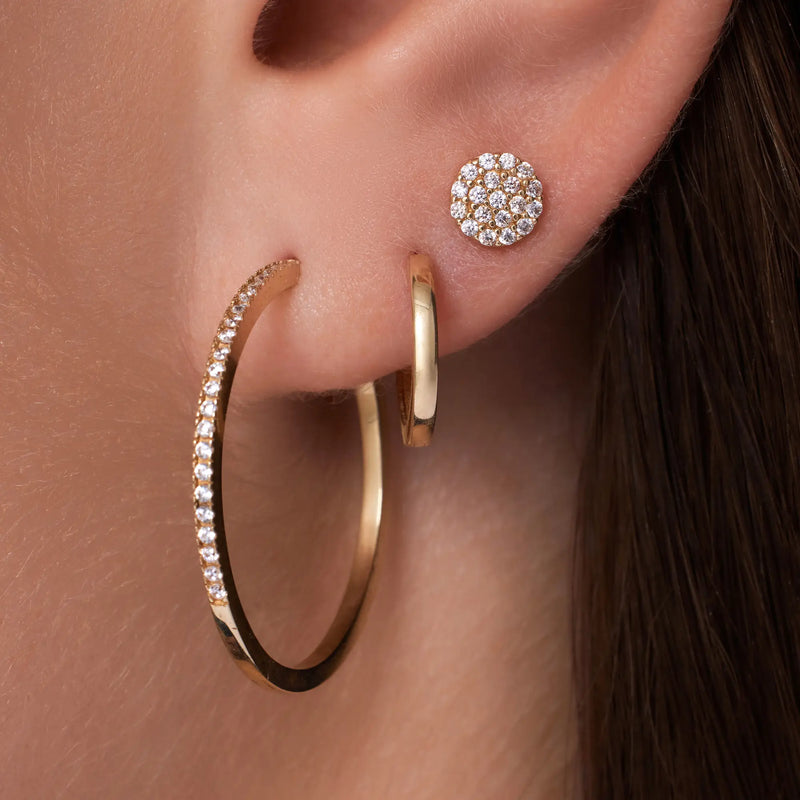 Pavé Cubic Zirconia Round Studs