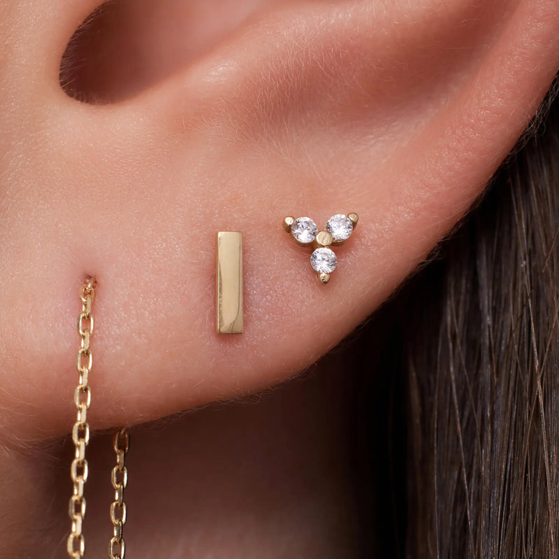 Cubic Zirconia Lotus Studs