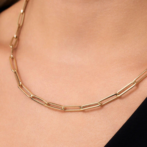 14 Karat Gold Paperclip Chain Necklace
