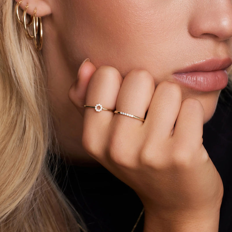 Halo Line Zirconia Rings Set