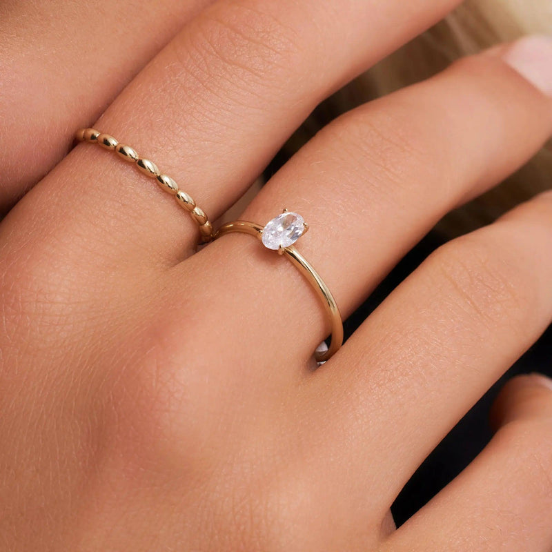 Oval Cut Cubic Zirconia Ring