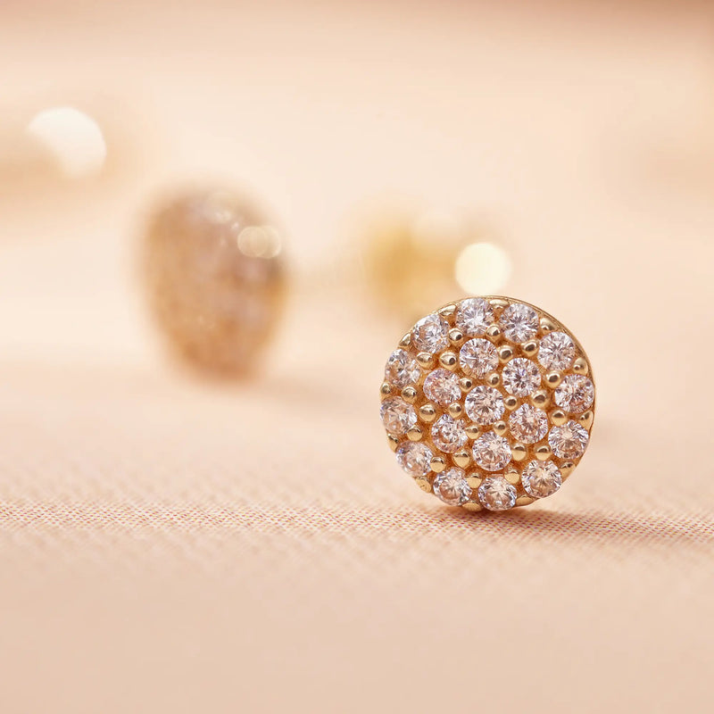 Pavé Cubic Zirconia Round Studs