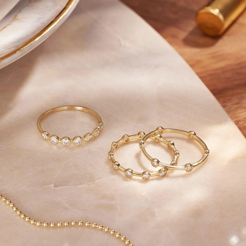 Six Bezel Set Cubic Zirconia Band Ring