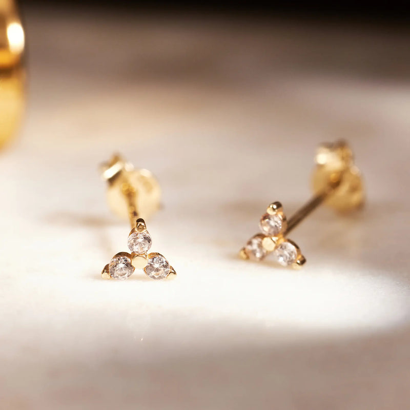 Cubic Zirconia Lotus Studs