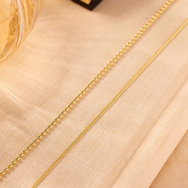 14 Karat Gold Beaded Baby Curb Bracelets Set - 2