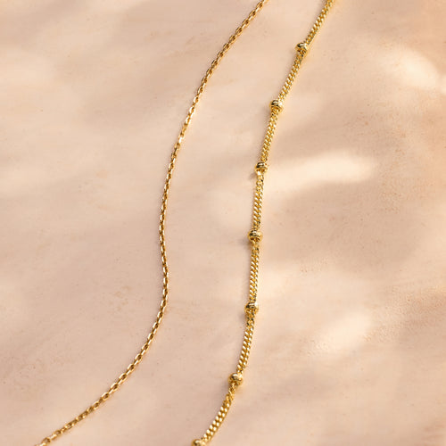 14 Karat Gold Stationed Spheres Necklace