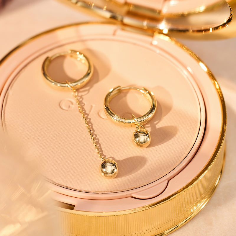 Sphere Drop Hoop Charm