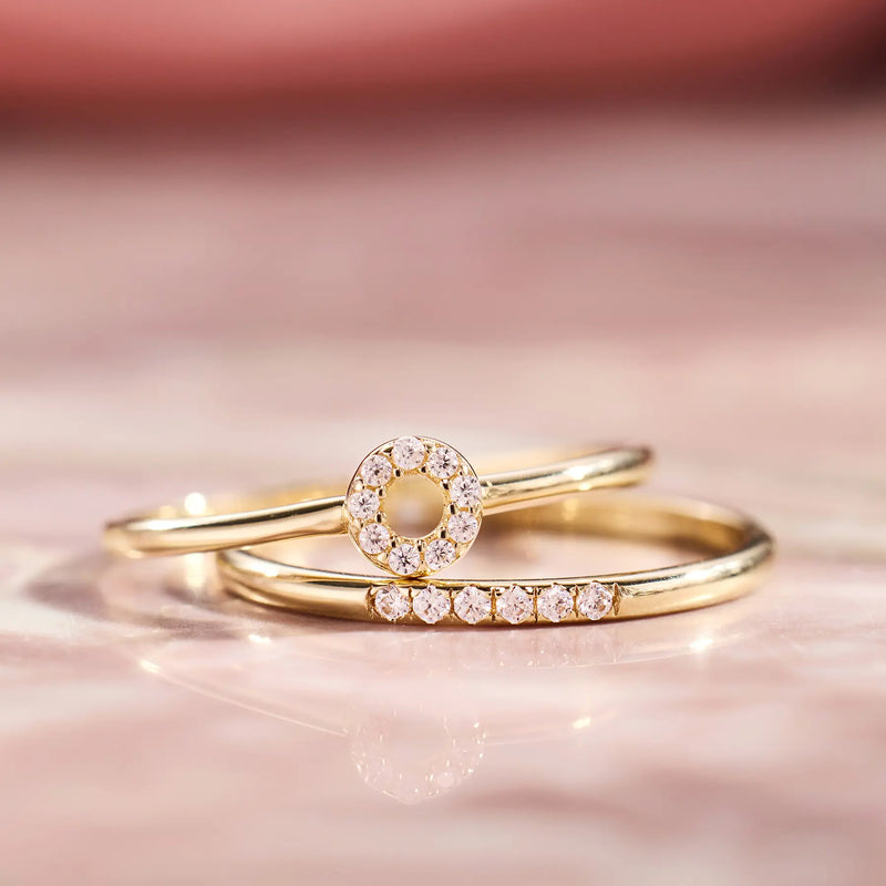 Halo Line Zirconia Rings Set