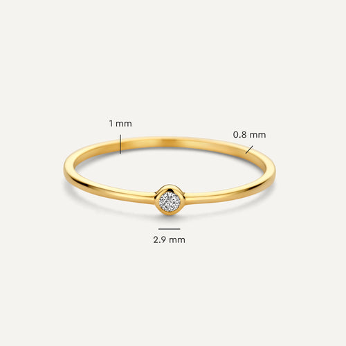 14 Karat Gold Mini Cubic Zirconia Ring