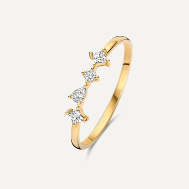 14 Karat Gold Dazzling Cubic Zirconia Statement Ring - 1