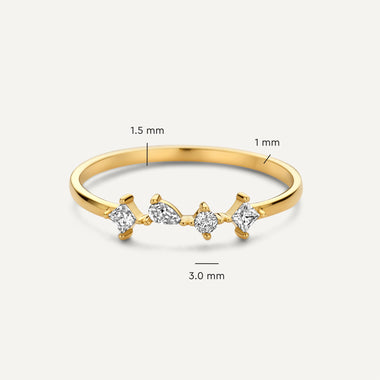 14 Karat Gold Dazzling Cubic Zirconia Statement Ring - 4