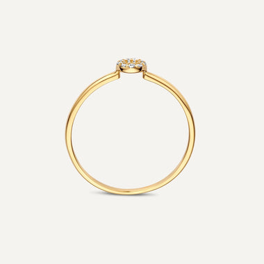 14 Karat Gold Pavé Cubic Zirconia Halo Ring - 5
