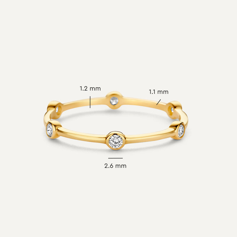 Six Bezel Set Cubic Zirconia Band Ring