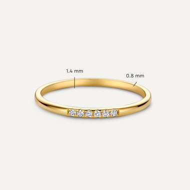 14 Karat Gold Cubic Zirconia Line Ring - 4