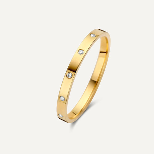 14 Karat Gold Bezel Set Cubic Zirconia Eternity Ring