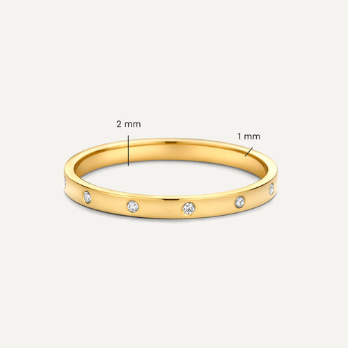 14 Karat Gold Bezel Set Cubic Zirconia Eternity Ring