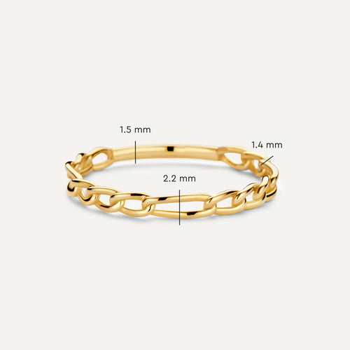 14 Karat Gold Figaro Chain Stacker Ring