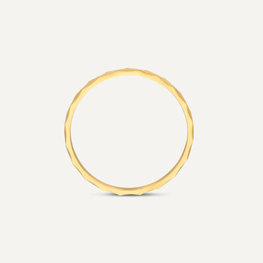 14 Karat Gold Hammered Stacker Ring - 4