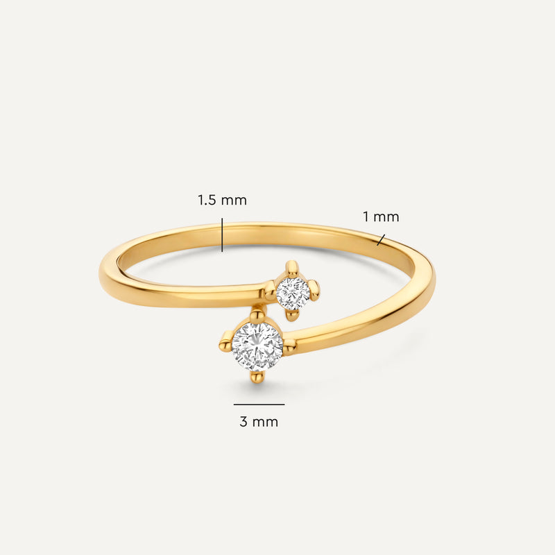 Cubic Zirconia Duo Ring