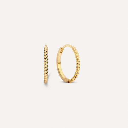 14 Karat Gold Twisted Small Hoops (15mm)